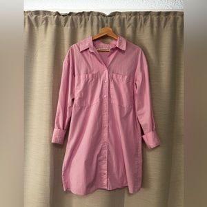 Abercrombie Pink oversized shirt dress (Small - Tall)